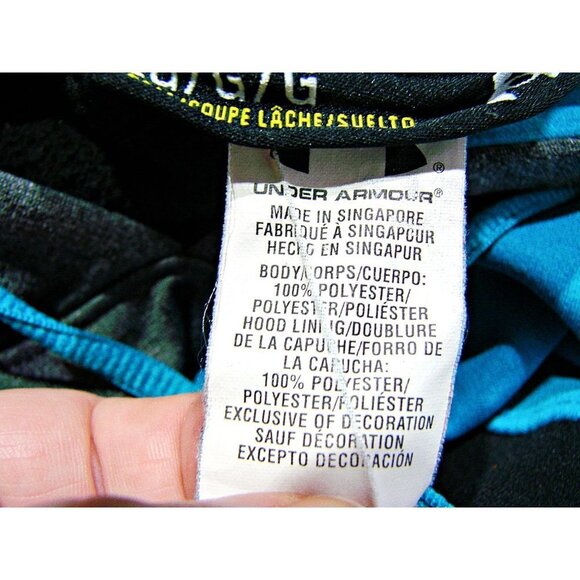 Under Armour Fleece Pullover Color Block Hoodie Sweatshirt Front Pockets Logo L - Picture 10 of 12